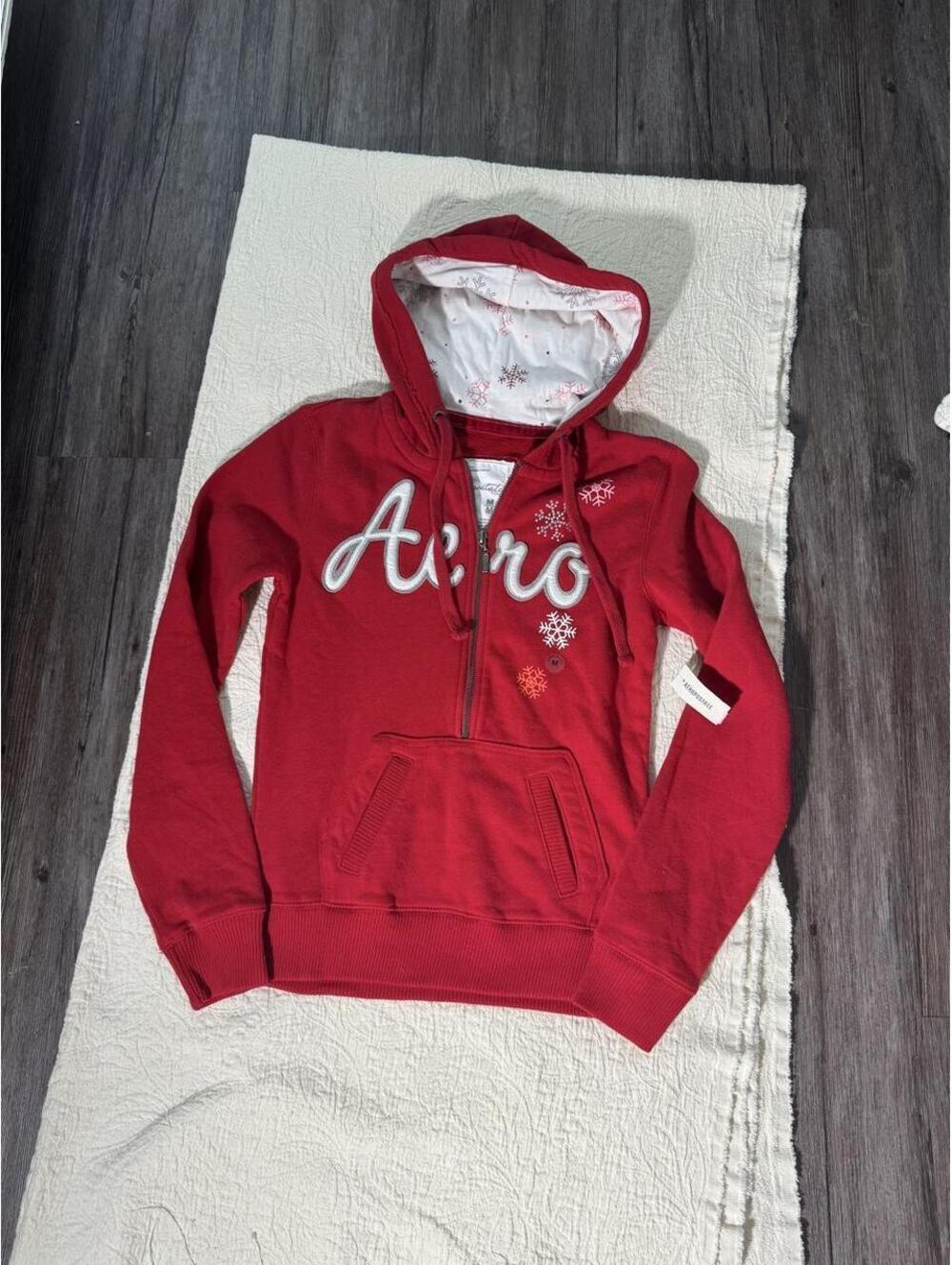 y2k deadstock aeropostale quarter zip up hooded jacket